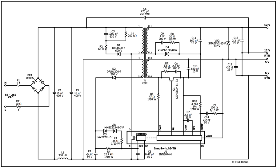 Power Integrations InnoSwitch3-TN CV/CC QR Flyback Switcher ICs